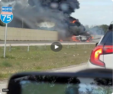 FLASH – La vidéo d’un jet privé s’est écrasée sur une autoroute en Floride